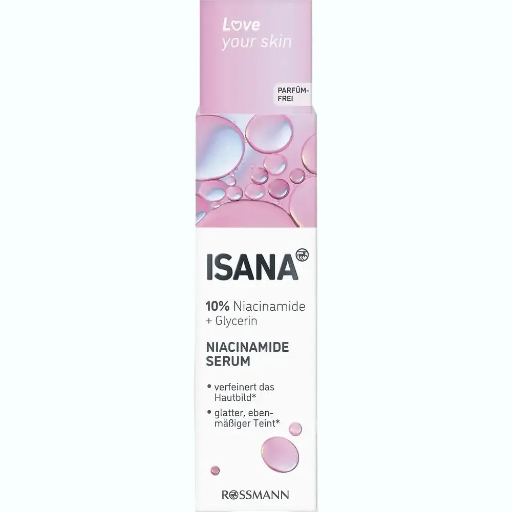Isana Niacinamide Serum for pore refinement and skin brightening