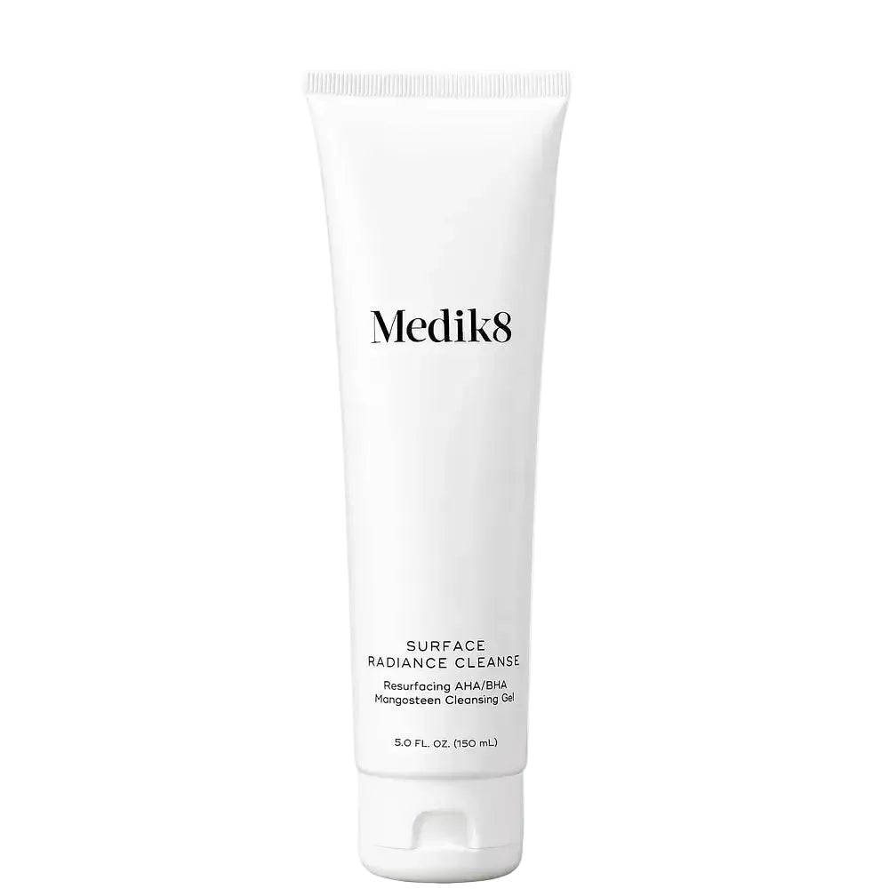 Medik8 Surface Radiance Cleanse AHA/BHA exfoliating gel cleanser for brightening and smoothing skin texture