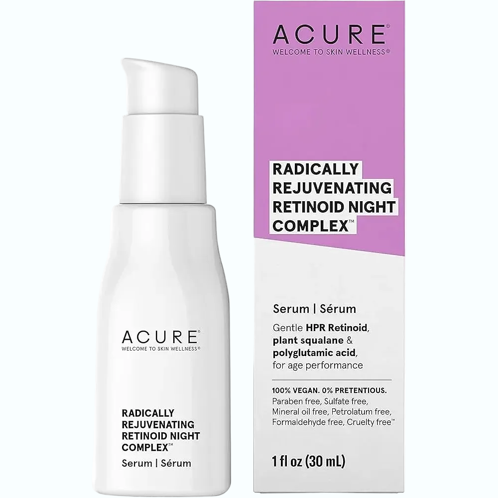 Acure Radically Rejuvenating Retinoid Night Complex with retinoid and squalane for anti-aging