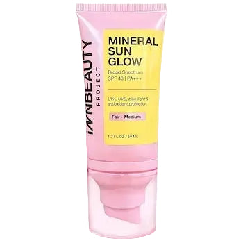 iNNBEAUTY PROJECT Mineral Sun Glow SPF 43 PA+++ weightless glow sunscreen with peptides and vitamin C