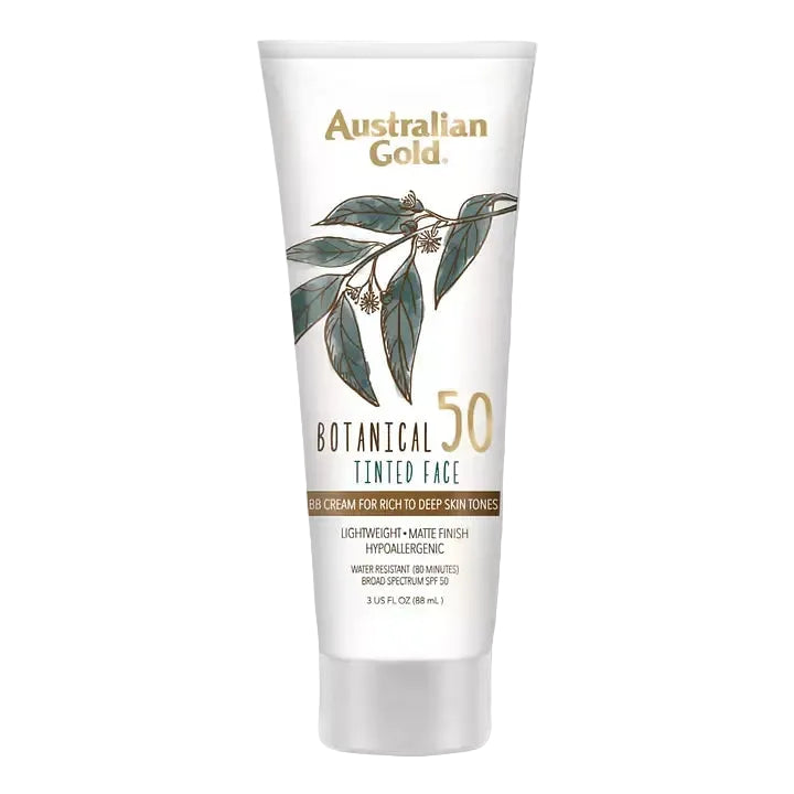 Australian Gold Botanical SPF 50 Tinted Face Mineral Sunscreen BB cream for sensitive skin