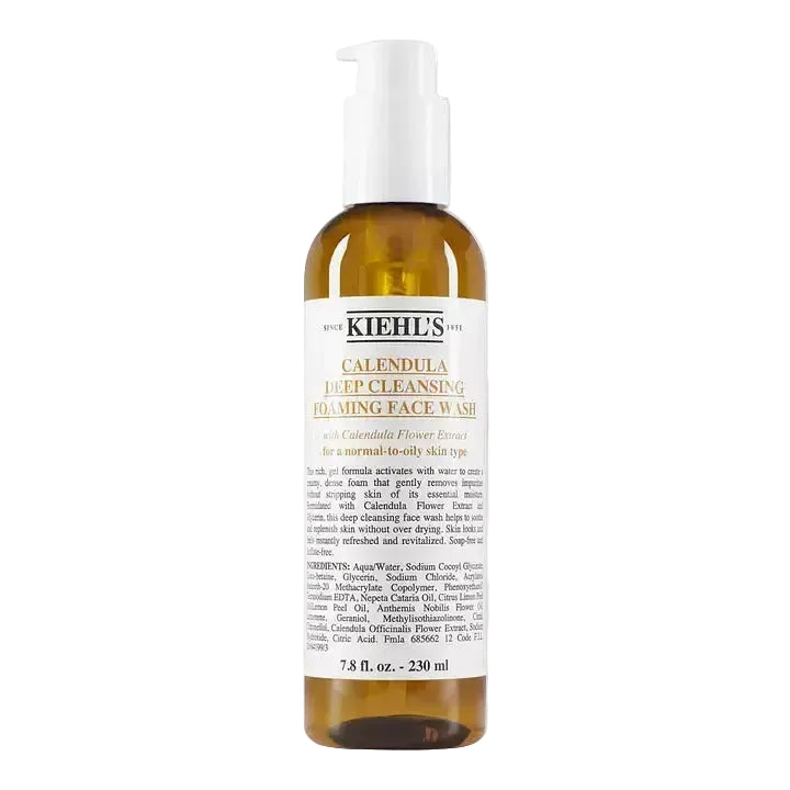 Kiehl's Calendula Deep Cleansing Foaming Face Wash for gentle cleansing and soothing sensitive skin