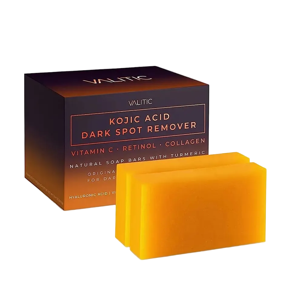 Valitic Kojic Acid Dark Spot Remover Soap with vitamin C and turmeric for brightening and hyperpigmentation