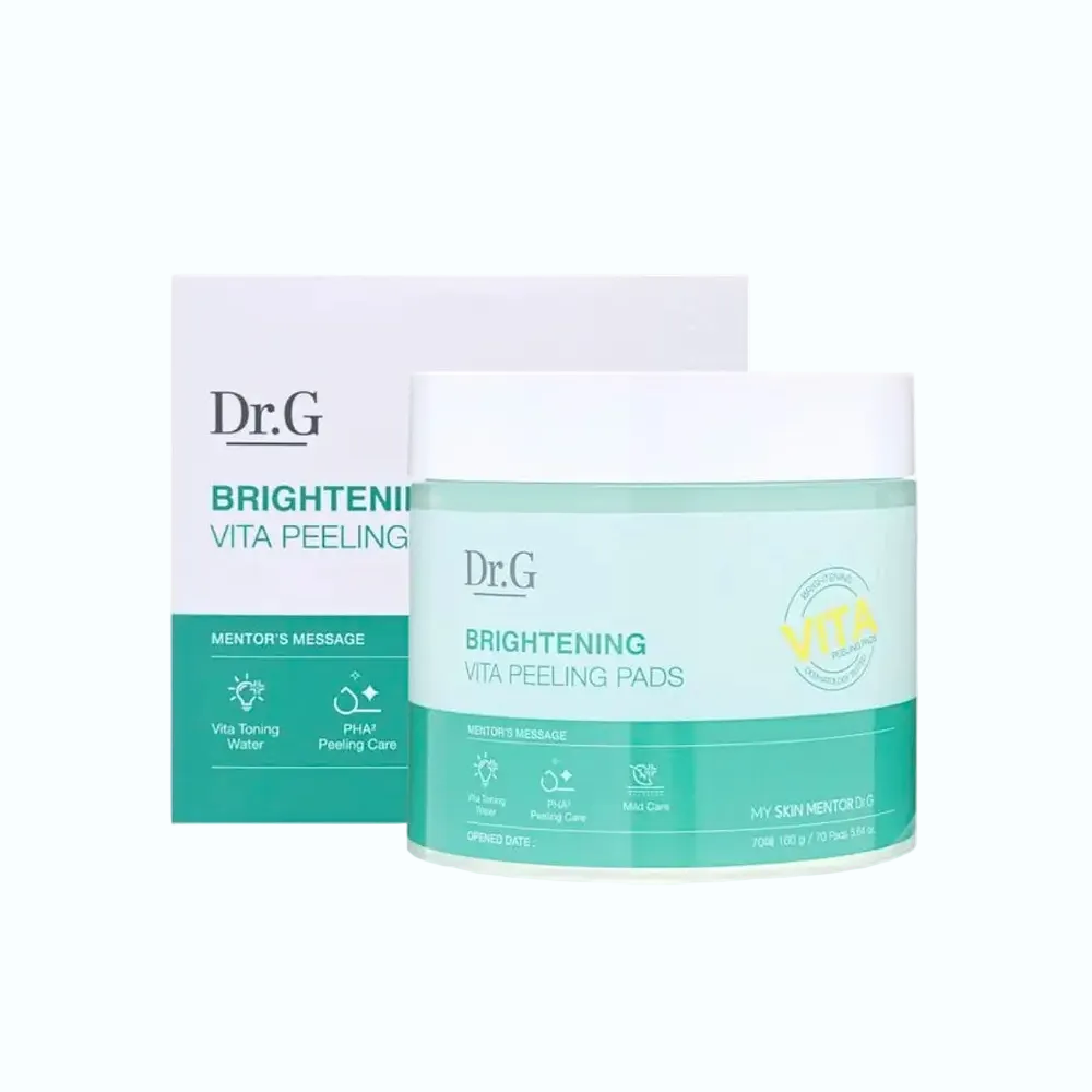 Dr.G Brightening Vita Peeling Pads for gentle exfoliation and brightening with vitamin C