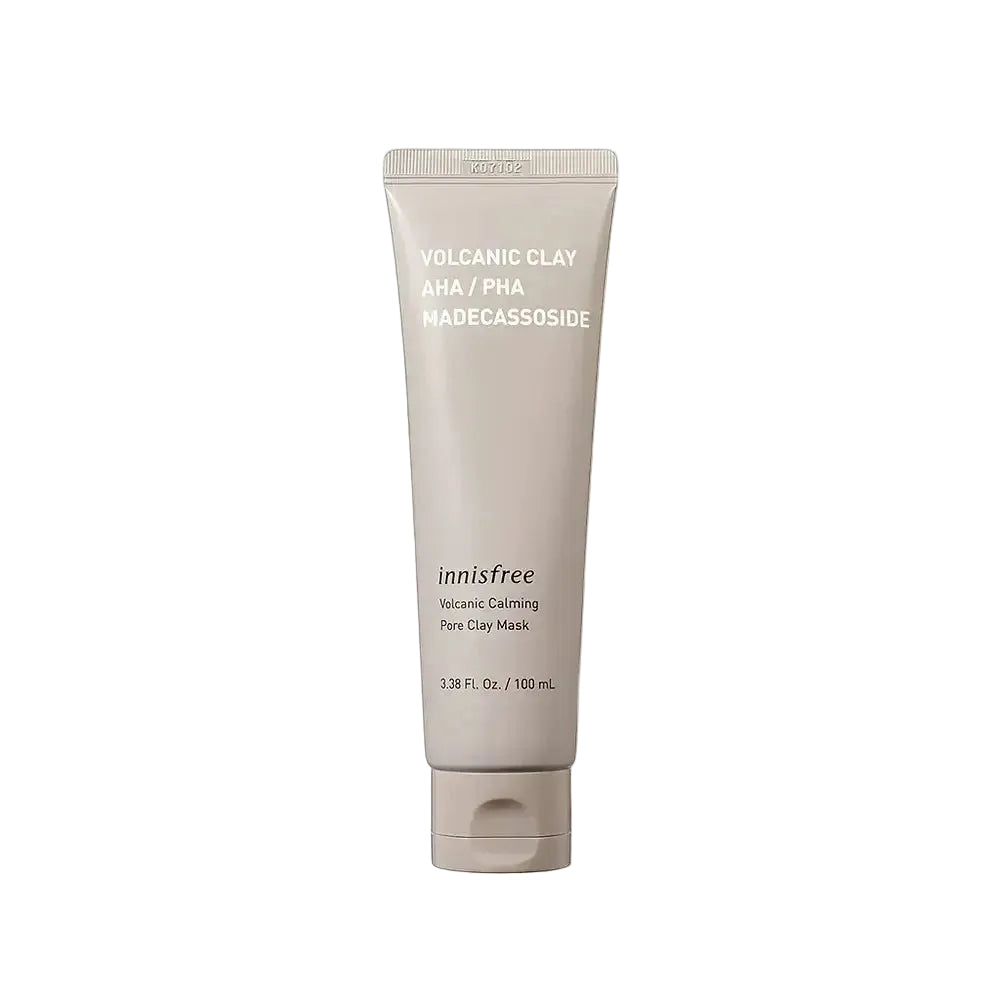 Innisfree Pore Clearing Calming Clay Mask with Volcanic Clusters for pore care and gentle exfoliation
