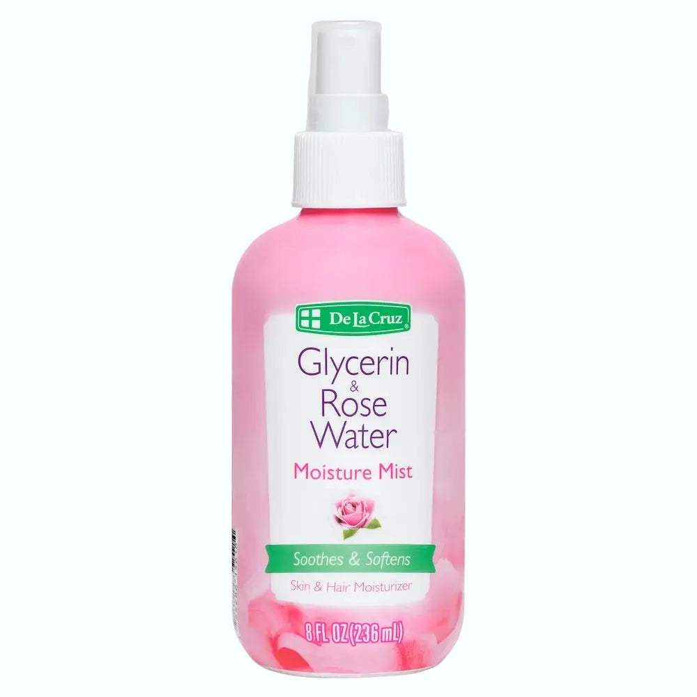 De La Cruz Glycerin & Rose Water Moisture Mist for hydrating and soothing skin and hair