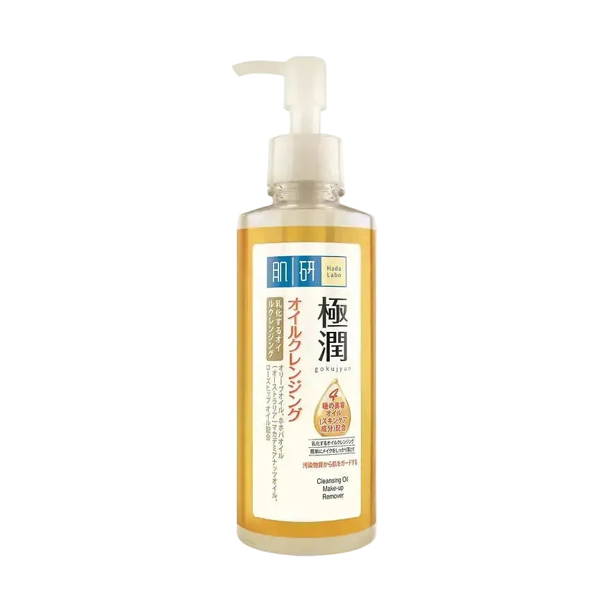 Hada Labo Moisturizing Cleansing Oil with hyaluronic acid for gentle makeup removal and hydration