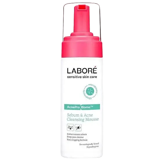 Labore Acnepro Biome Sebum & Acne Cleansing Mousse for acne-prone and oily skin with BHA and niacinamide