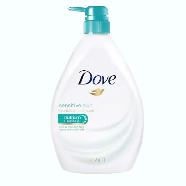 Dove Sensitive Skin Body Wash with hypoallergenic formula for gentle cleansing and hydration