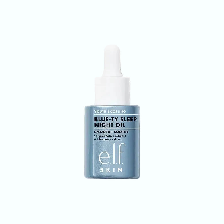 e.l.f. Youth Boosting Blue-ty Sleep Night Oil with retinoid for fine lines and anti-aging