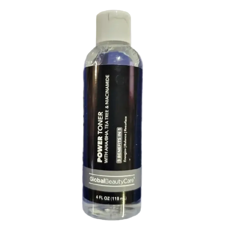Global Beauty Care Power Toner with AHA, BHA, tea tree and niacinamide for clearer smoother skin