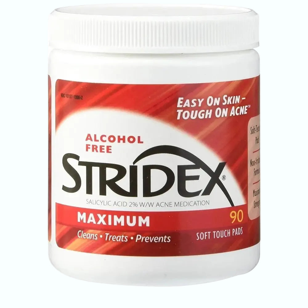 Stridex Max Strength Acne Pads with 2% salcylic acid for treating moderate acne and preventing breakouts