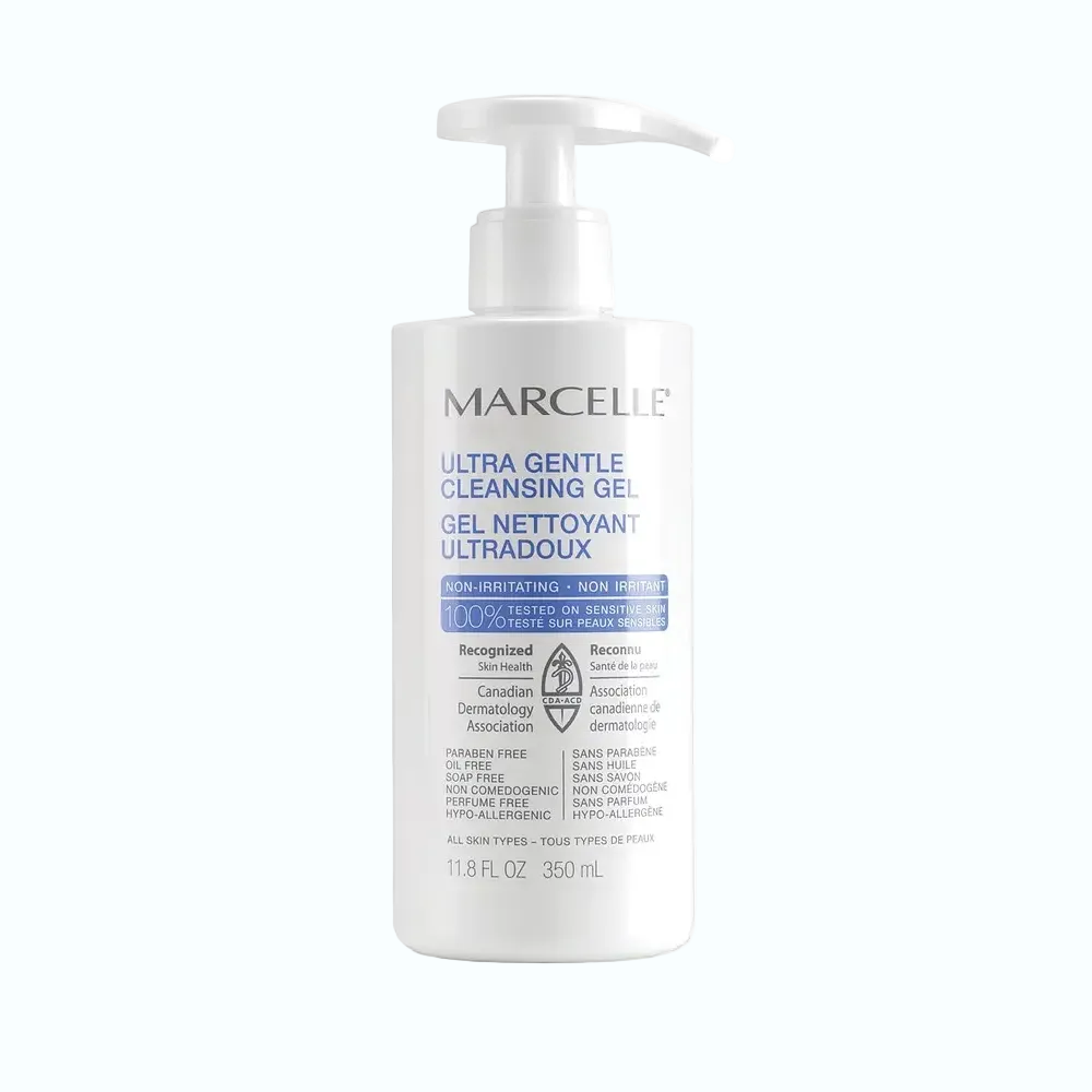 Marcelle Ultra Gentle Cleansing Gel for sensitive skin, hypoallergenic and fragrance-free daily facial cleanser