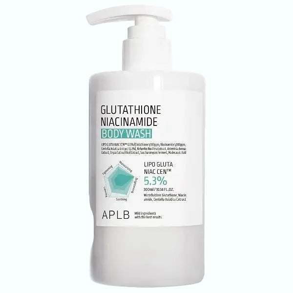 APLB Glutathione Niacinamide Body Wash for brightening and gentle cleansing