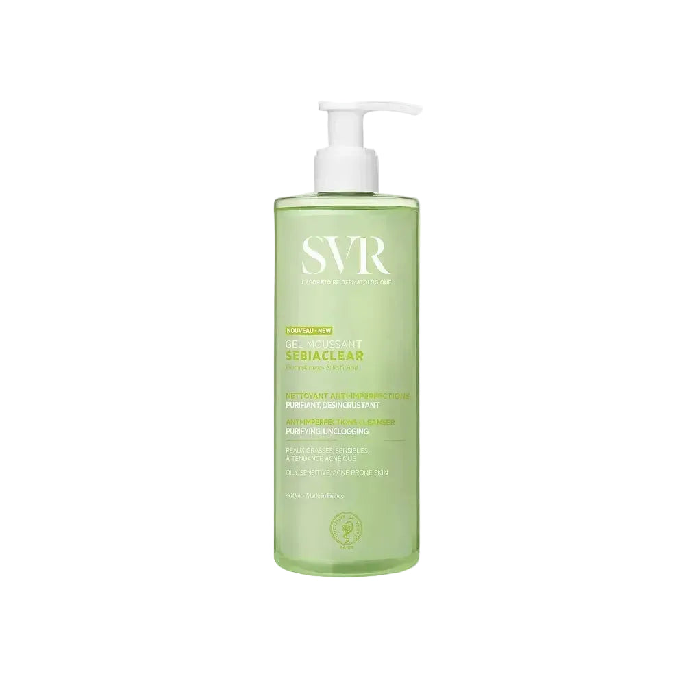 SVR Sebiaclear Foaming Gel for oily acne-prone skin with salicylic acid and gluconolactone