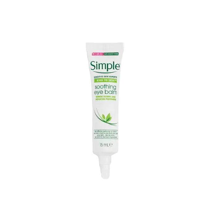 Simple Skincare Soothing Eye Balm for sensitive skin to reduce puffiness and relax tired eyes