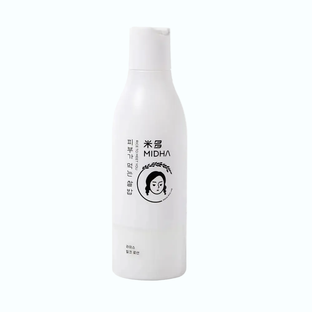 MIDHA Rice Milk Lotion with 75% rice water for deep hydration and sensitive skin soothing