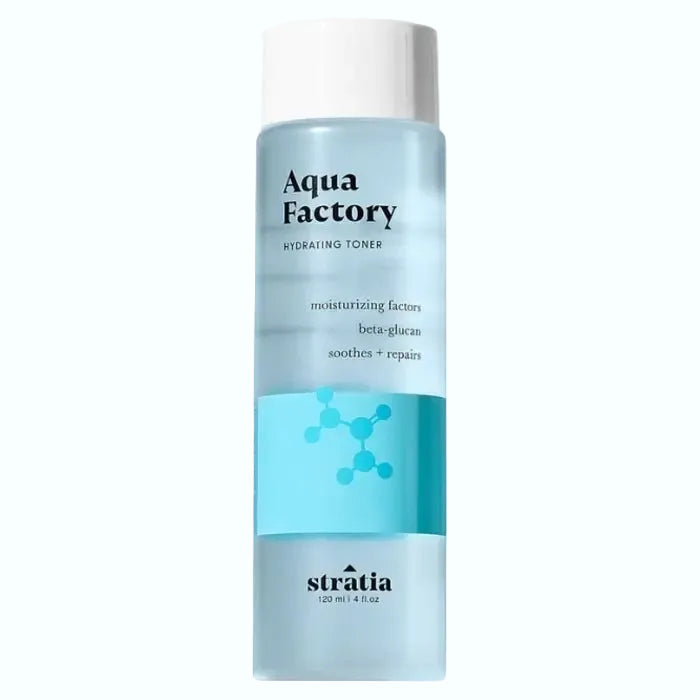 Stratia Aqua Factory Hydrating Toner with hyaluronic acid and niacinamide for deep hydration