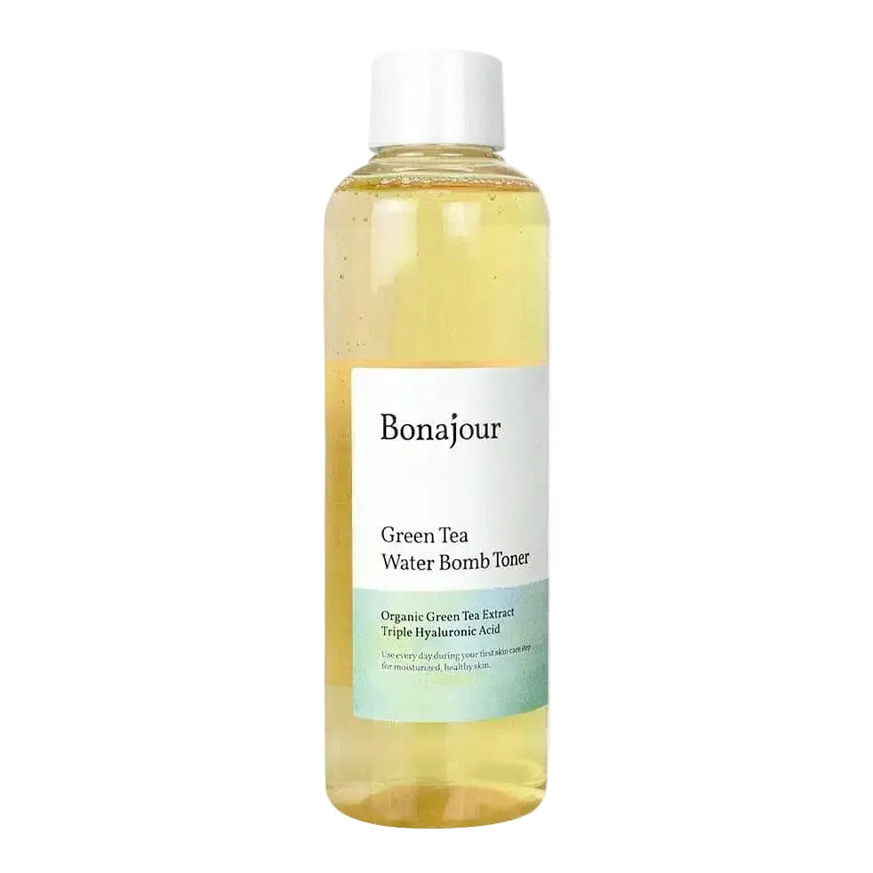 Bonajour Green Tea Water Bomb Toner with hyaluronic acid and peptides for hydration and anti-aging