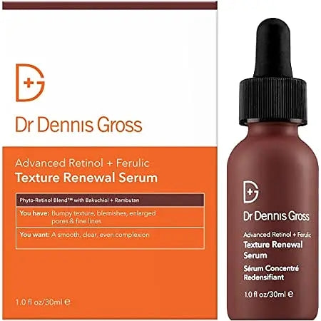 Dr. Dennis Gross Advanced Retinol + Ferulic Texture Renewal Serum for anti-aging and texture smoothing