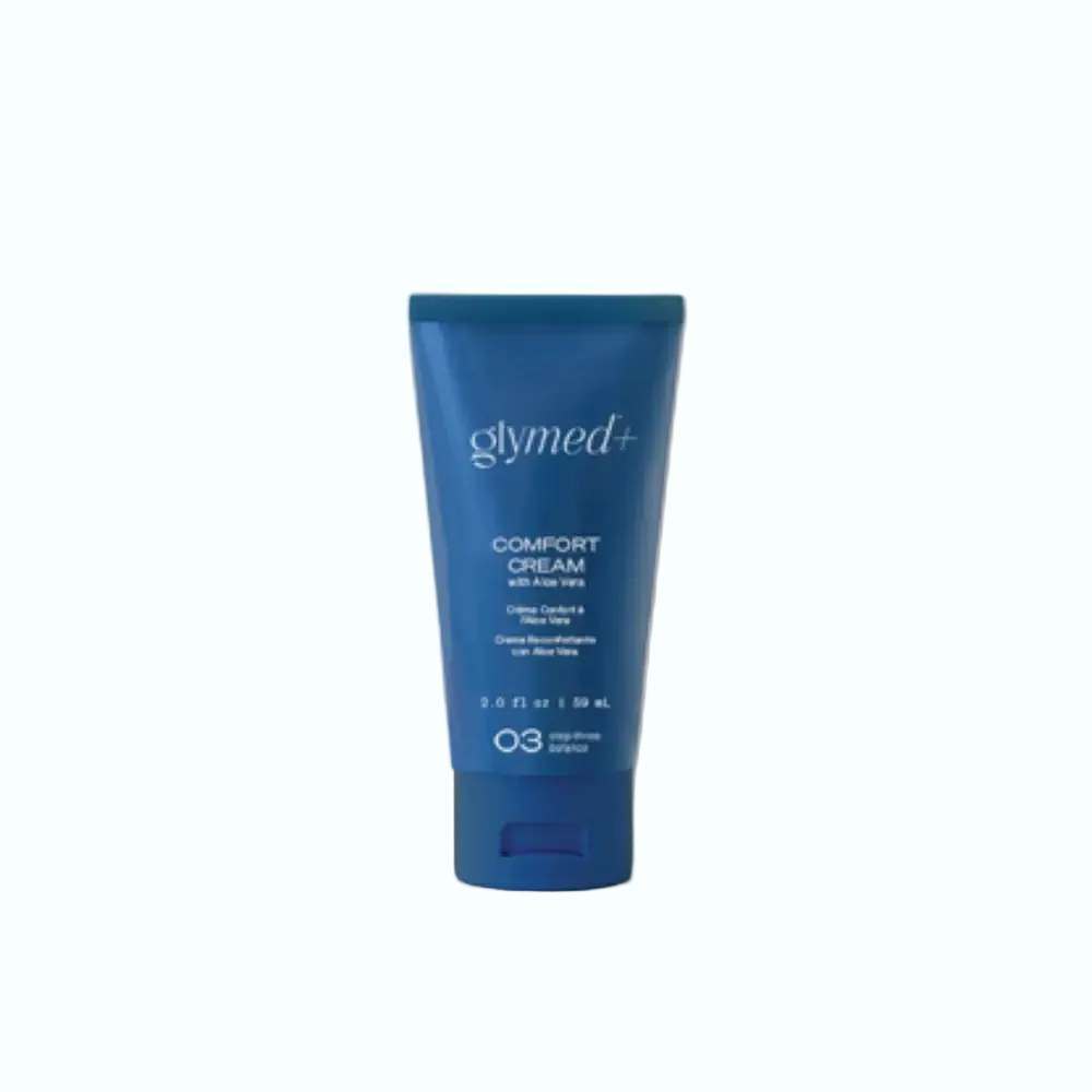 Glymed Plus Comfort Cream with concentrated aloe vera for soothing and healing irritated sensitive skin