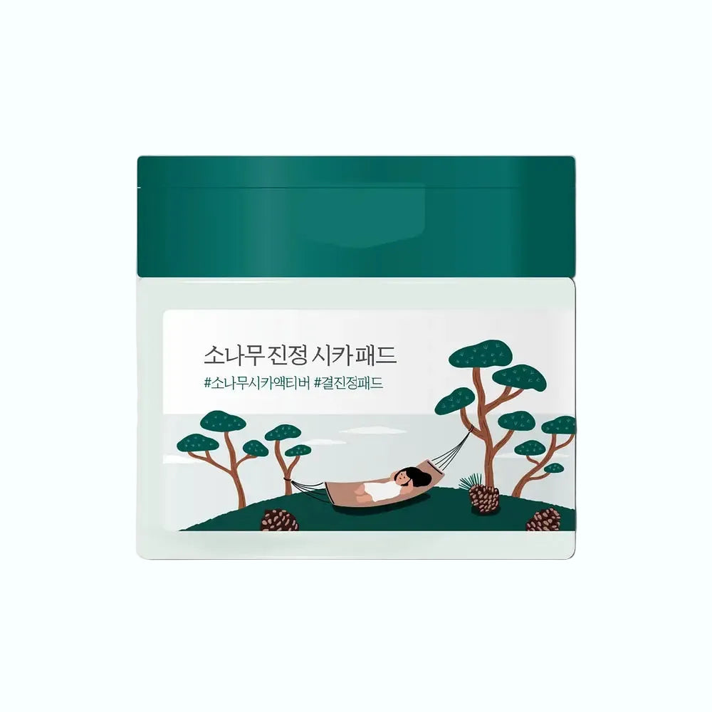 Round Lab Pine Calming Cica Pad with pine extract and centella for soothing and calming sensitive skin
