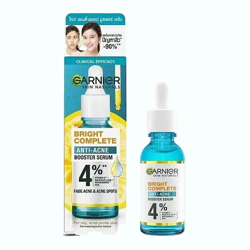 Garnier Bright Complete Anti Acne Serum with Vitamin C, Salicylic Acid, and Niacinamide for acne and dark spots