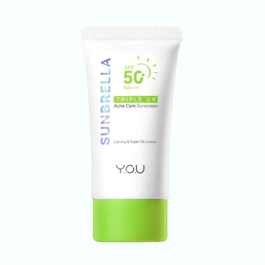Y.O.U Sunbrella Triple UV Acne Care Sunscreen SPF 50+ for acne-prone skin with oil control and matte finish