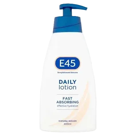 E45 Daily Moisturising Lotion for dry and sensitive skin hydration and barrier repair