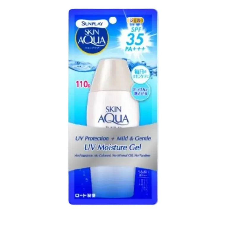 Skin Aqua Mild Gentle UV Moisture Gel SPF35 PA+++ hydrating daily sunscreen for face and body