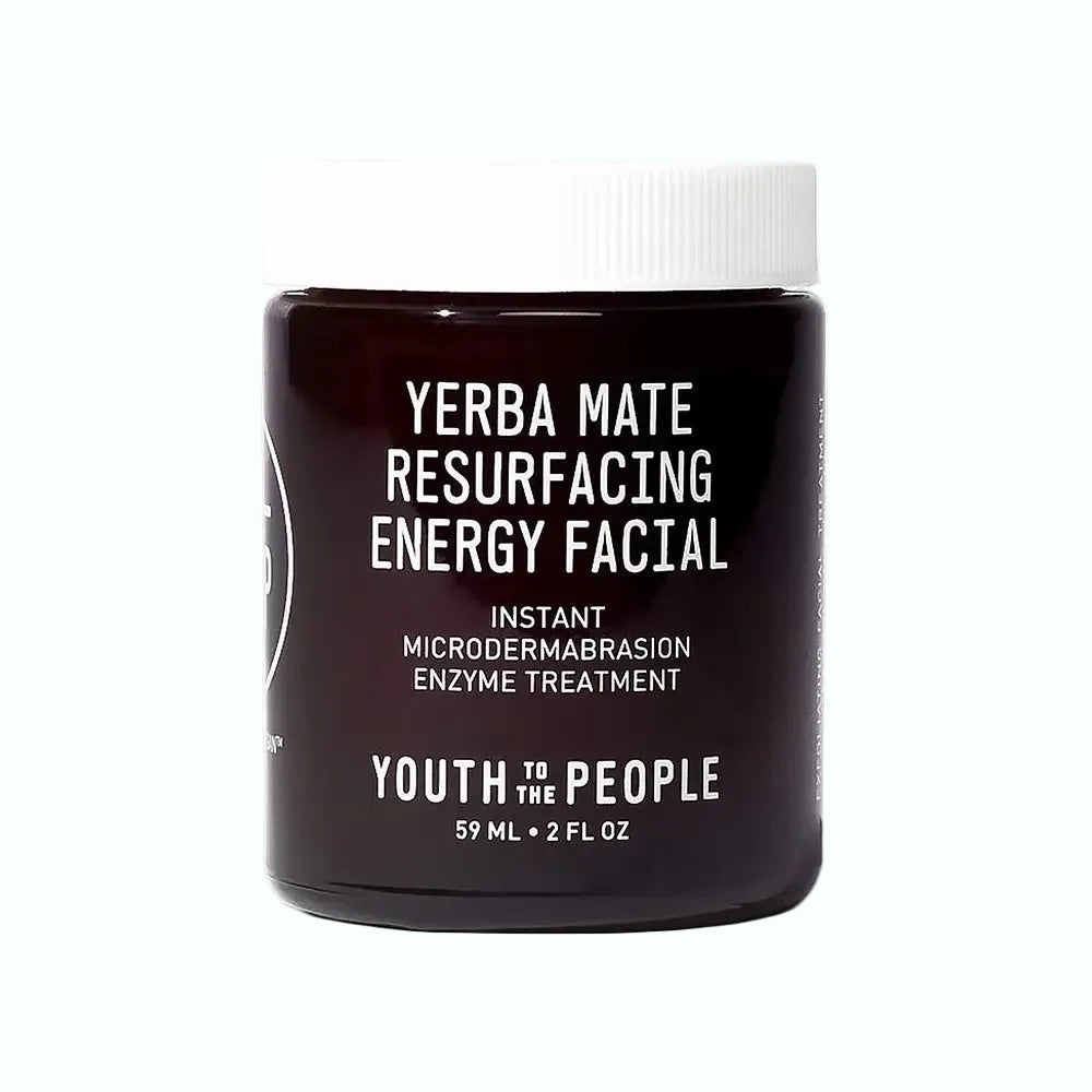 Youth to the People Yerba Mate Resurfacing Energy Facial with enzymes for exfoliation and skin smoothing
