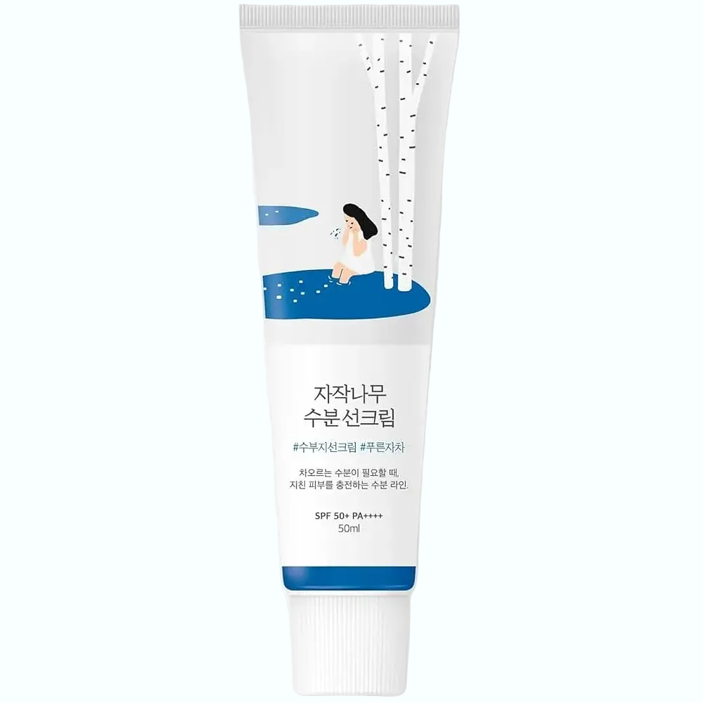 Round Lab Birch Moisturizing Sunscreen SPF 50+ PA++++ for brightening, hydrating acne-prone skin ([SkinSort][1])