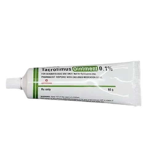 Glenmark Pharma Tacrolimus Ointment 0.1% prescription treatment for moderate to severe atopic dermatitis and eczema