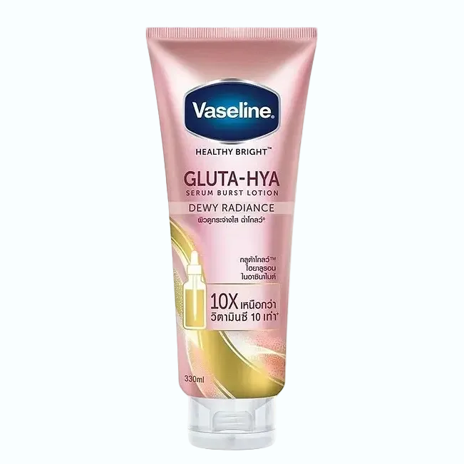 Vaseline Gluta-Hya Serum Burst Lotion for brightening and dewy radiant skin with glutathione and hyaluronic acid