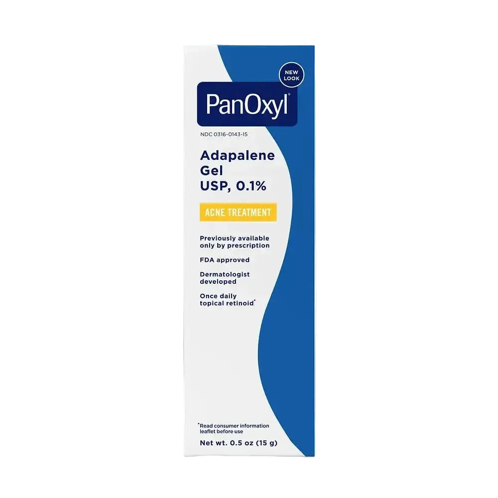 PanOxyl Adapalene 0.1% Leave-On Gel retinoid acne treatment for acne-prone skin
