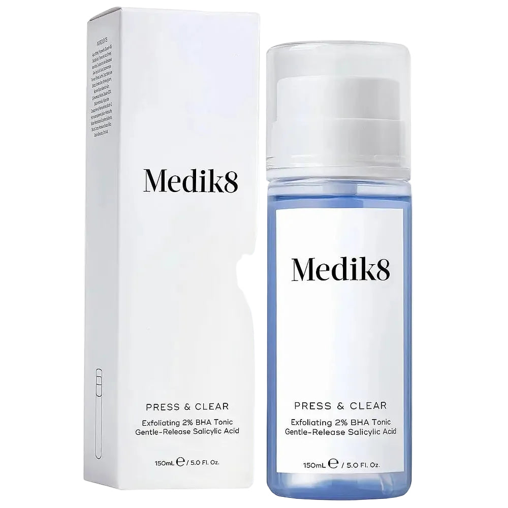 Medik8 Press and Clear Tonic 2% BHA exfoliating toner for blemish-prone skin