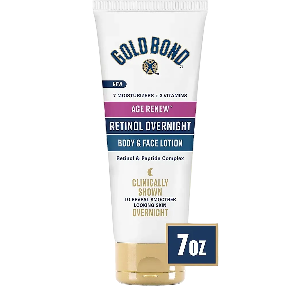 Gold Bond Age Renew Retinol Overnight Body & Face Lotion for anti-aging and hydration