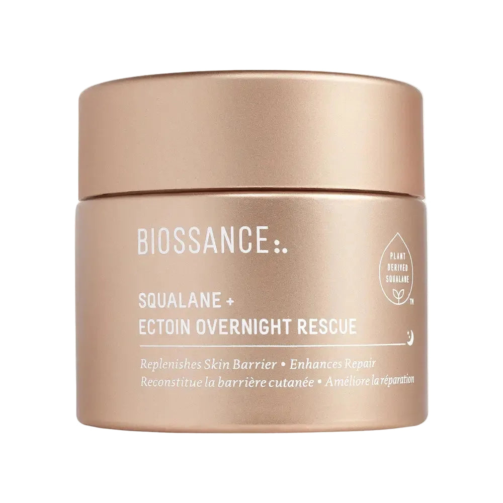 Biossance Squalane + Ectoin Overnight Rescue Deep Repair Night Cream for sensitive and dry skin barrier repair