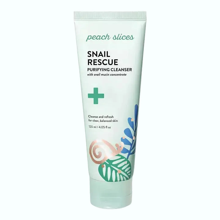 Peach Slices Snail Rescue Purifying leanser with snail mucin for hydration and soothing sensitive skin