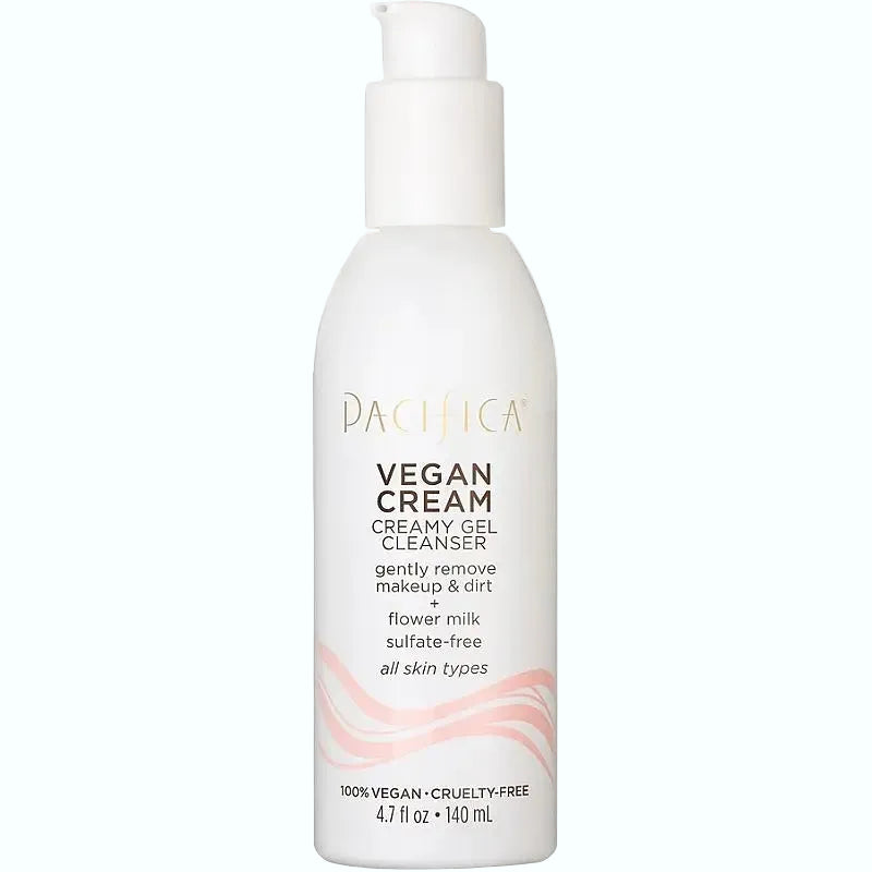 Pacifica Vegan Cream Creamy Gel Cleanser with vegan collagen and flower milk for gentle hydrating cleanse