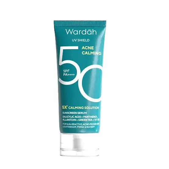 Wardah UV Shield Acne Calming Sunscreen Serum SPF 50 for acne-prone and oily skin