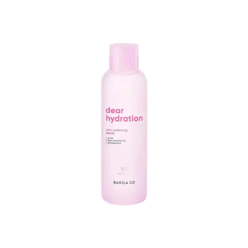Banila Co Dear Hydration Skin Softening Toner with pink cactus water for hydration and gentle exfoliation