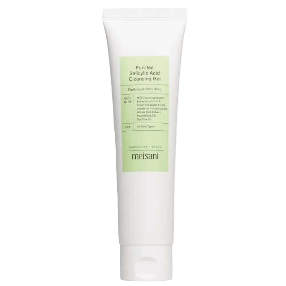Meisani Puri-Tea Salicylic Acid Cleansing Gel with green tea and BHA for acne-prone skin