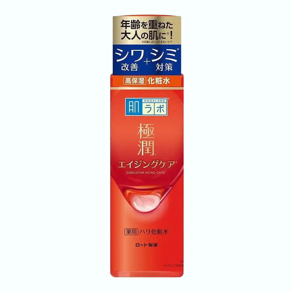 Hada Labo Gokujyun Aging Care Firming Lotion with niacinamide and hyaluronic acid for anti-aging and hydration