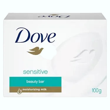 Dove Sensitive Beauty Bar hypoallergenic fragrance-free cleansing bar for sensitive skin with 1/4 moisturizing cream