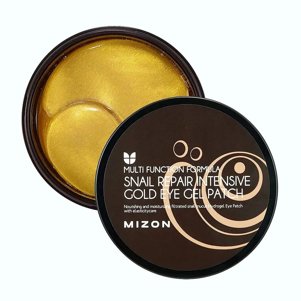 Mizon Snail Repair Intensive Gold Eye Gel Patch with snail mucin and 24K gold for hydration and anti-aging