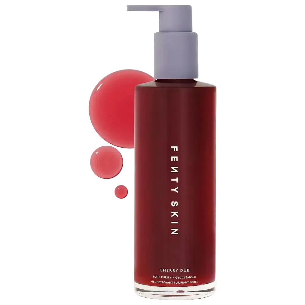 Fenty Beauty Cherry Dub Pore Purify’R Gel Cleanser with niacinamide and aloe for oily, blemish-prone skin