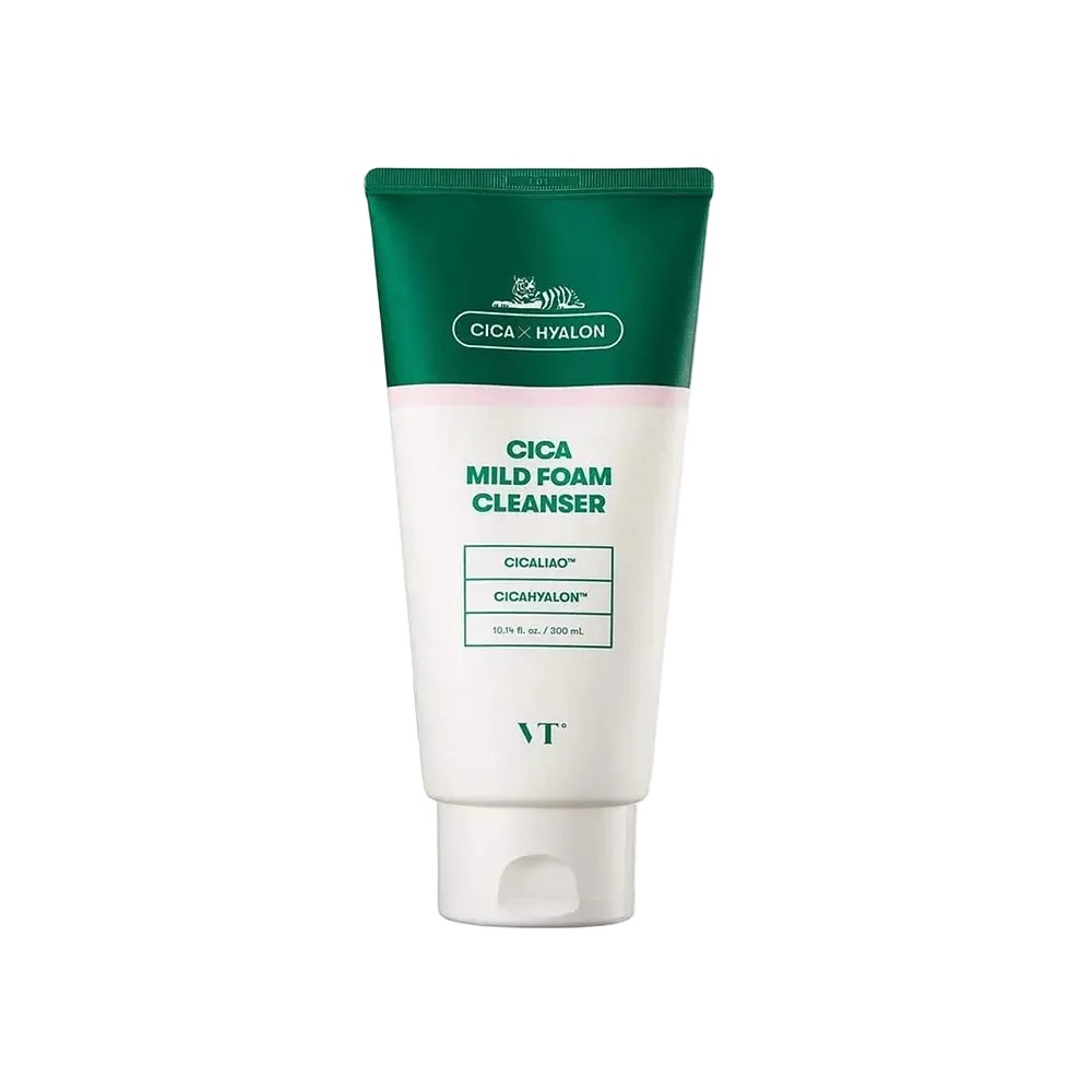 VT Cosmetics Cica Mild Foam Cleanser with centella asiatica for soothing and gentle deep cleansing