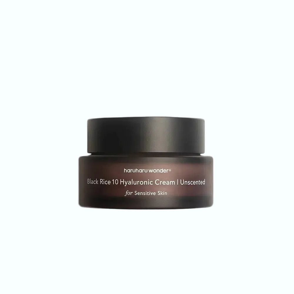 Haruharu Wonder Black Rice 10 Hyaluronic Cream Unscented for sensitive skin hydration and barrier repair