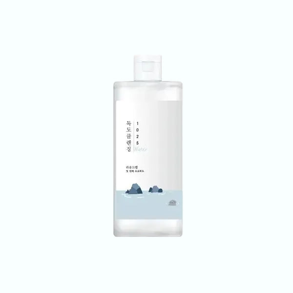 Round Lab Dokdo Cleansing Water for gentle makeup removal and hydration with deep sea water